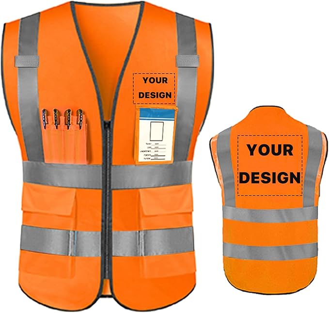 YOWESHOP High Reflective Visibility Safety Vest Custom Your Logo Safety Workwear by YOWESHOP