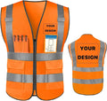 YOWESHOP High Reflective Visibility Safety Vest Custom Your Logo Safety Workwear by YOWESHOP