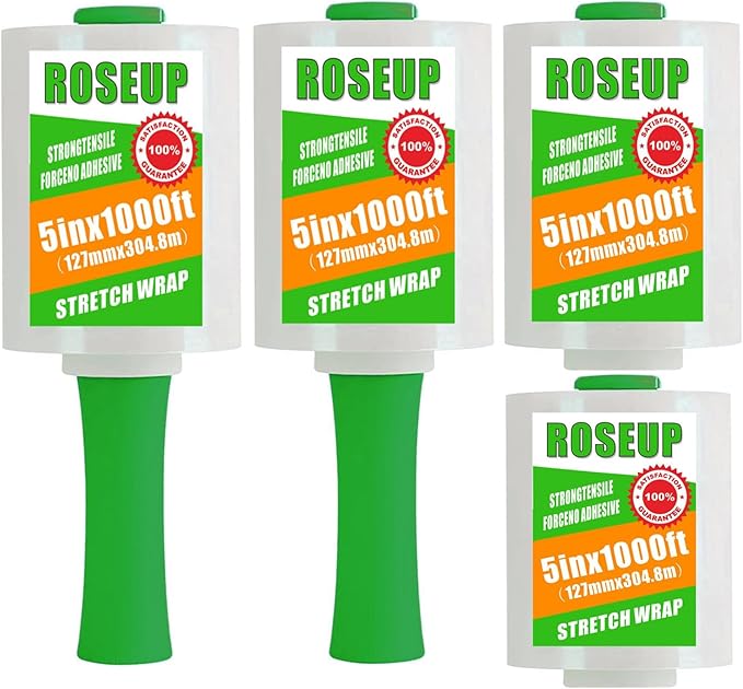 ROSEUP Clear Stretch Wrap Film 5" x 1000ft Roll by ROSEUP