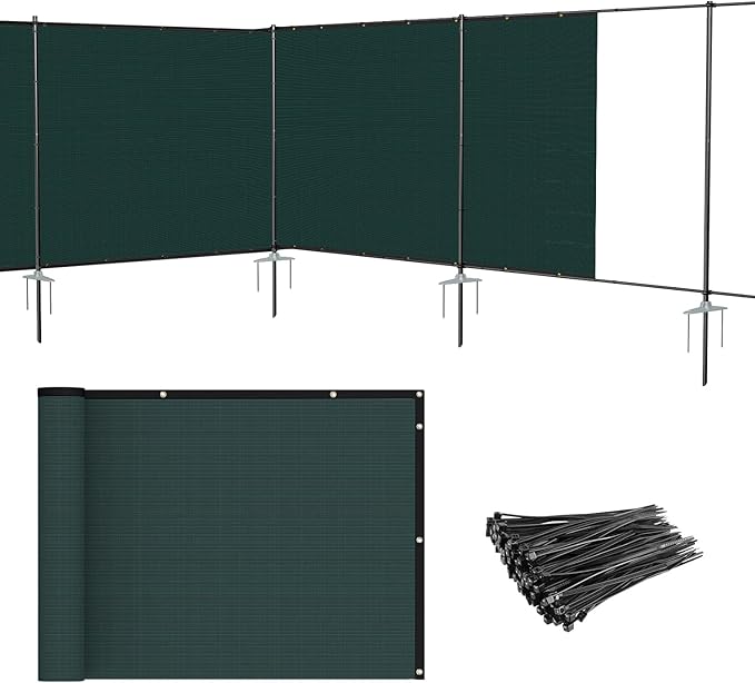 Patio 6' x 105' Outdoor Privacy Screen Freestanding Temporary Fence Panels Net by Patio