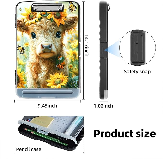 Clipboard with Storage Box & Pen Holder, Heavy Duty Clip Boards 8.5x11 - Image 2