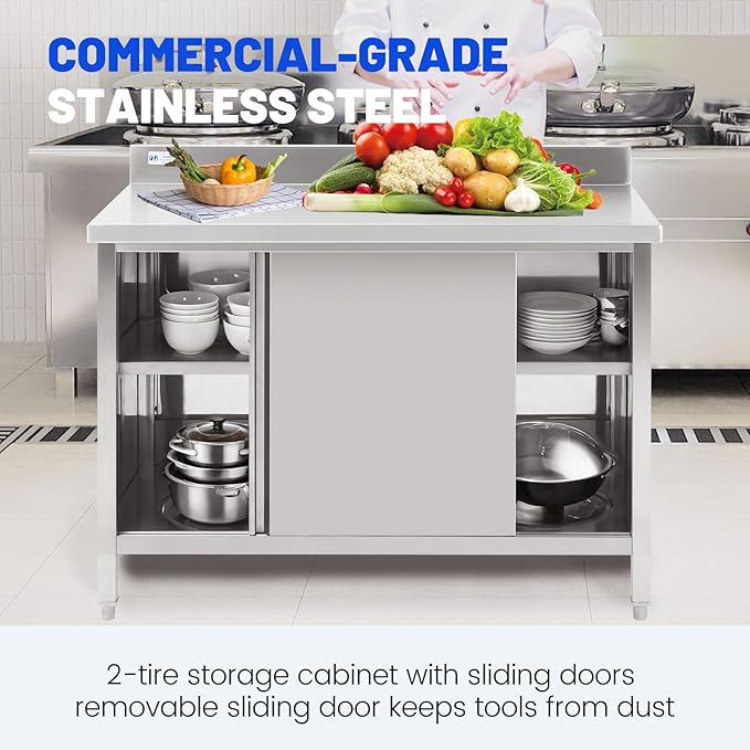 Hally Stainless Steel Cabinet, Large Storage Cabinet, Metal Table - Image 6