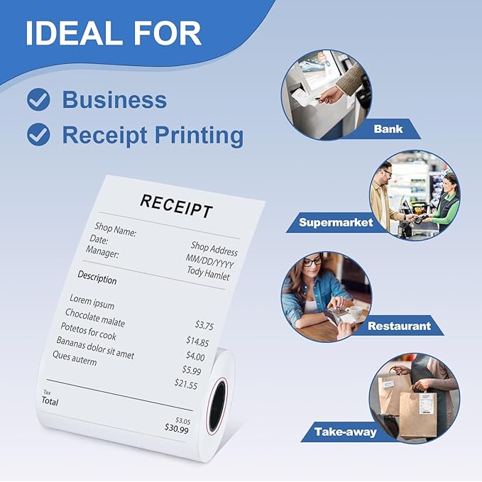 50 Rolls- 2 1/4 X 50 Thermal Receipt Paper Rolls- Fits All Pos Cash Registers - Image 5