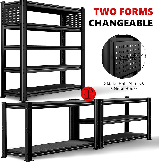 SILVEL 48.2" W Garage Shelving, 5000LBS Heavy Duty Metal Shelving, 2025 Solid - Image 5