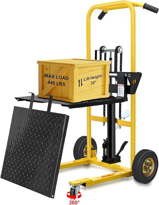 Hydraulic Material Lift, Pallet Jack Table Cart- 480-Lb. Capacity, 35in Lift. by SCHUPETHAUER