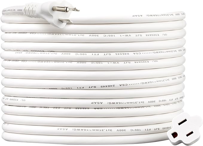 Amazon Basics Extension Cord, 25 Ft, 3 Prong Outlet Extender, Indoor Extension by AmazonBasics