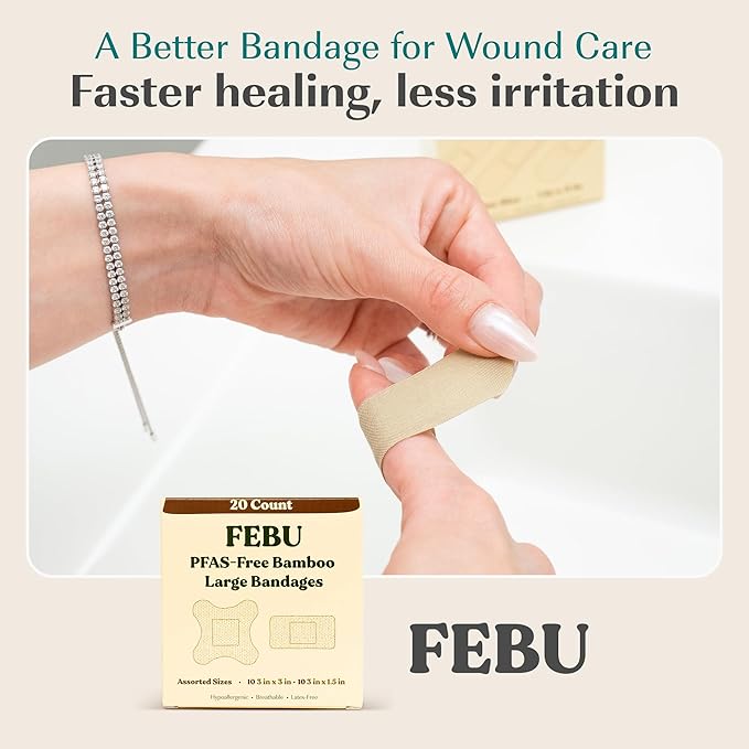 FEBU Eco-Friendly Large Bamboo Bandages | PFAS Free Bandages - Image 8