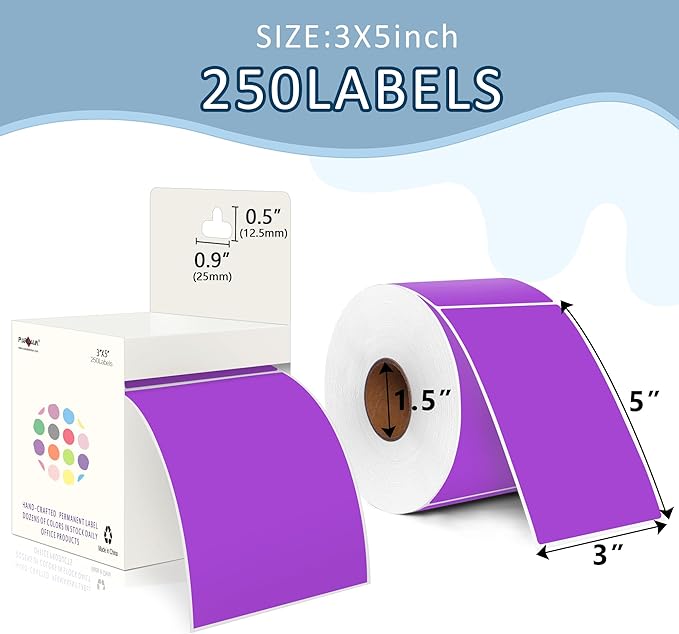 PARLAIM 3 X 5 Inch 4Rolls/1000 Per Roll Rectangle Inventory Color Coding Labels - Image 2