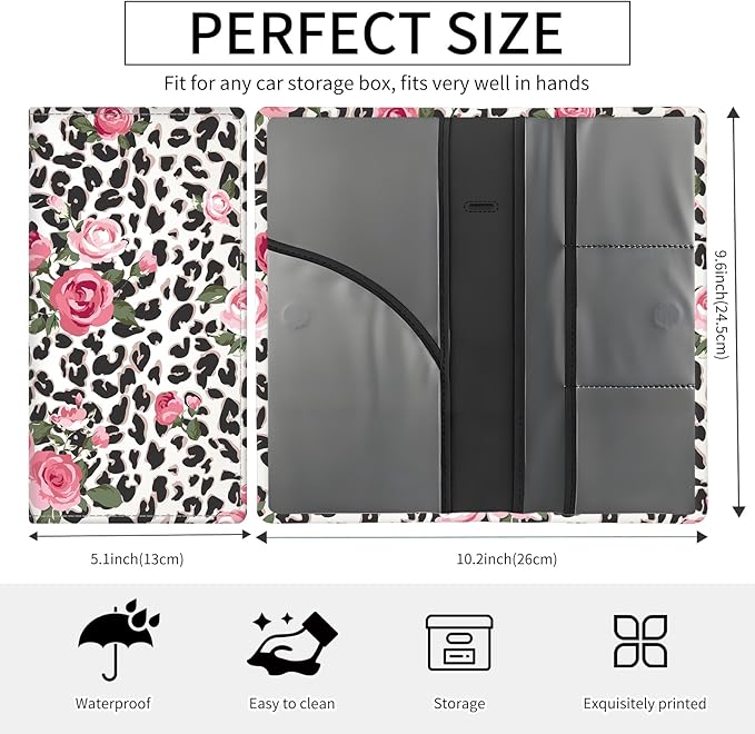 Premium Car Registration and Insurance Card Holder, Cute PU Leather Car - Image 5