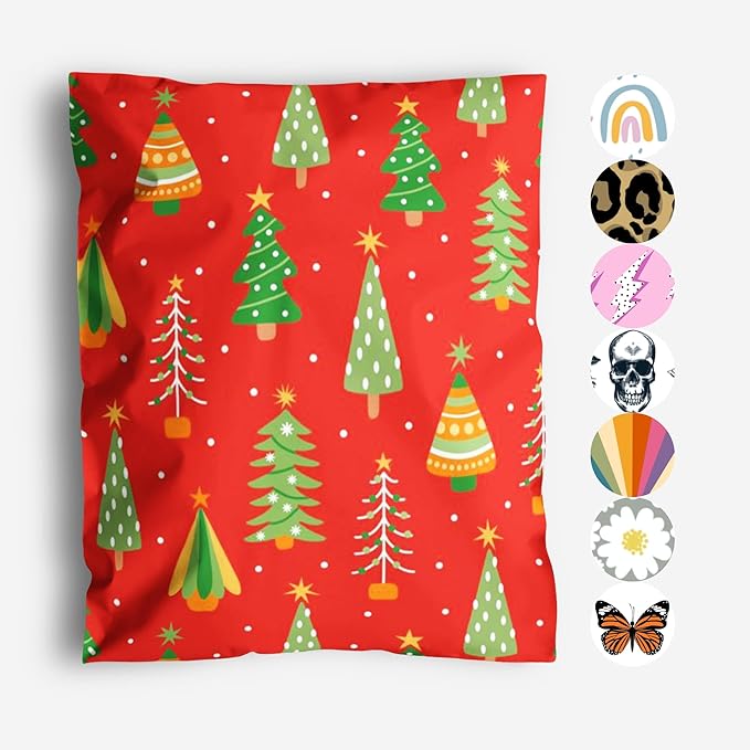10x13 Poly Mailers – Christmas Tree – Waterproof, Tear-Resistant Shipping Bags by PackageMint