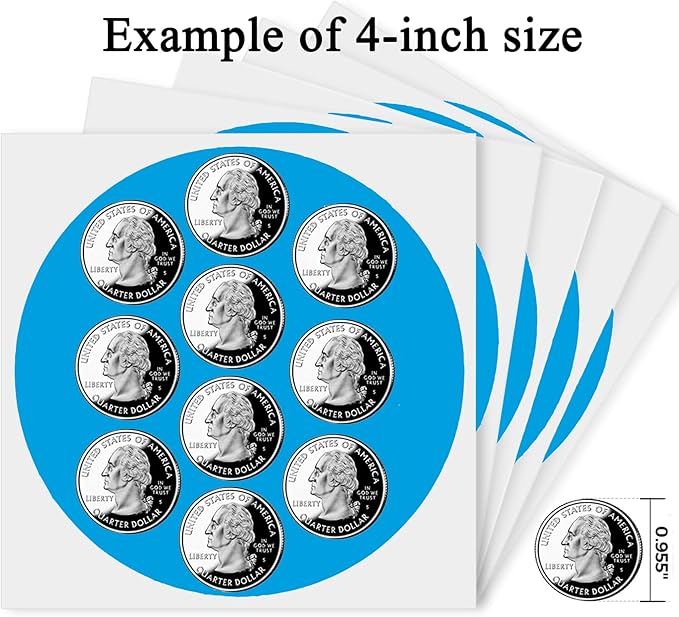 4 Inch Large Blue Circle Thermal Labels, Self-Adhesive Round Inventory Stickers - Image 3