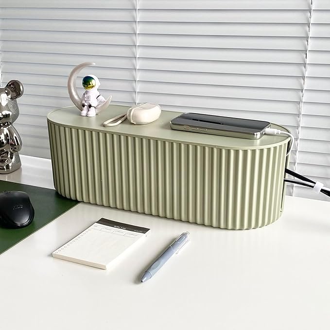 Green Cable Management Box, Power Strips Hider Cover Under TV and Desk - Image 5