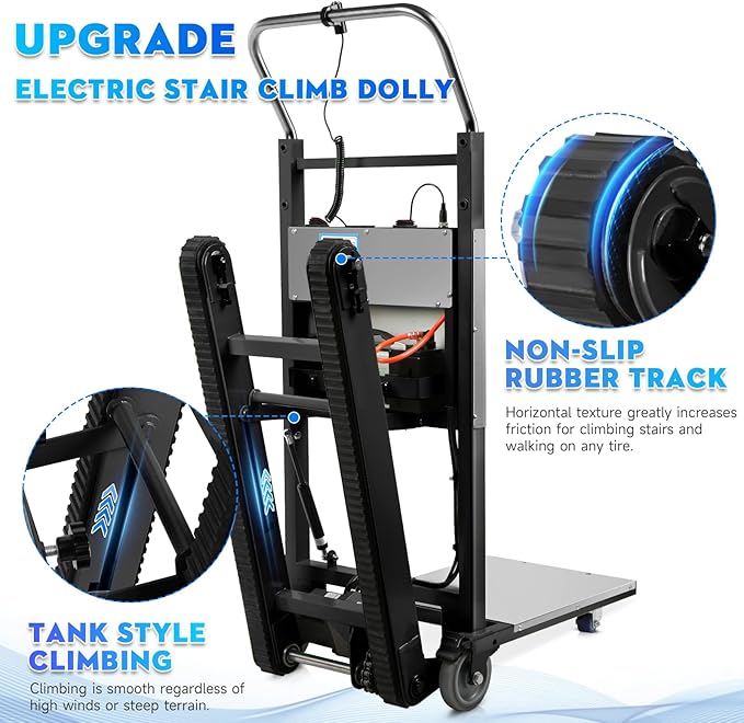 Electric Stair Climbing Dolly, 1250W Electric Stair Climbing Hand Truck - Image 3