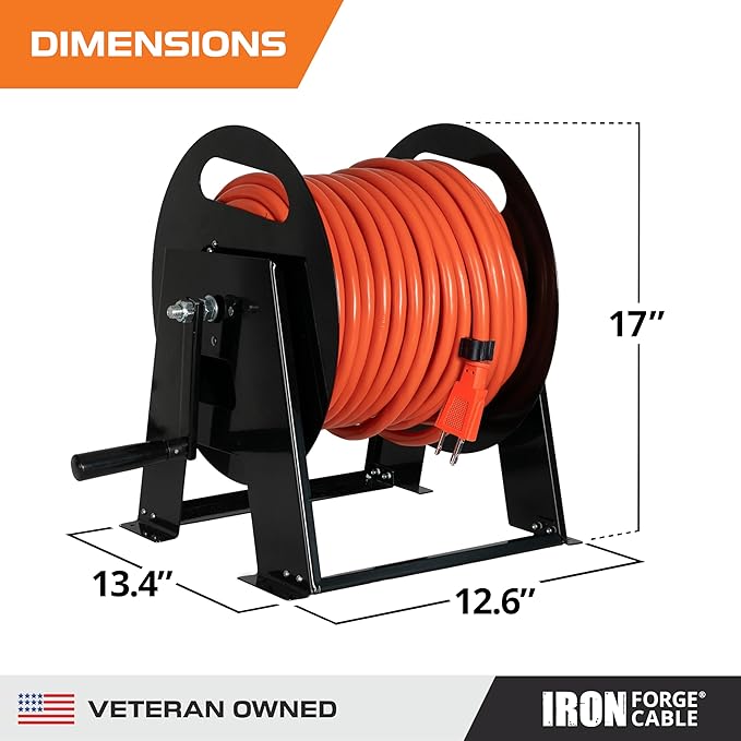 Iron Forge Cable RV Power Cord Reel Metal - Image 2