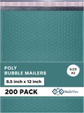 Green Poly Bubble Mailers 8.5x12 inch #2 | Self Seal Padded Envelopes | by MAILERVIEW