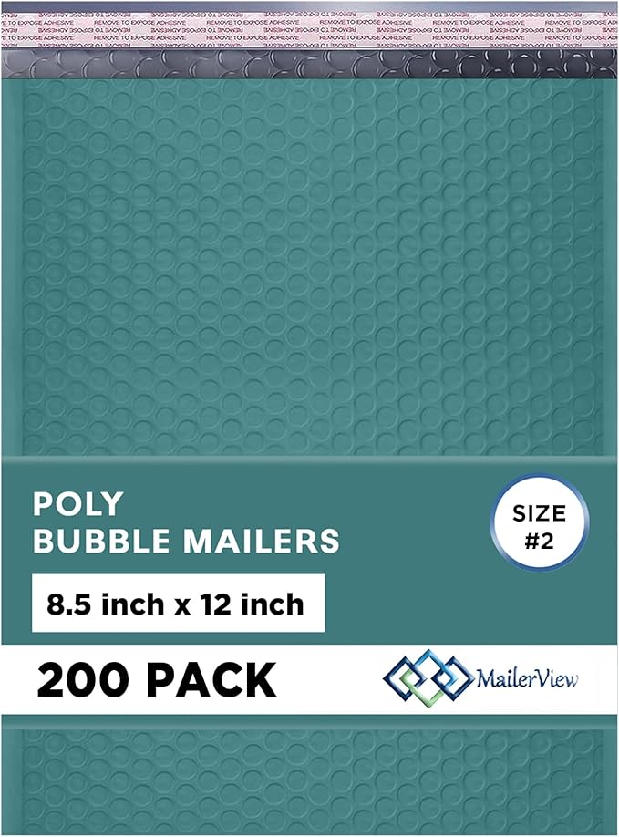 Green Poly Bubble Mailers 8.5x12 inch #2 | Self Seal Padded Envelopes | by MAILERVIEW