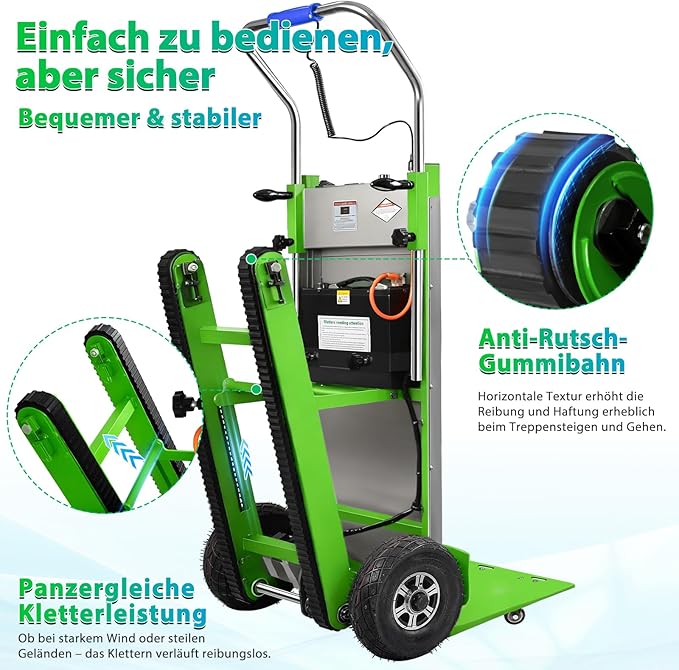 Electric Stair Climbing Dolly, 1250W Electric Hand Truck - Image 3