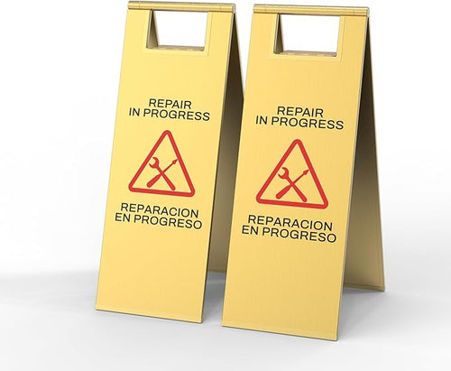 2 Pcs Maintenance Work in Progress Floor Sign, 24 Inch Stainless Steel Repair by CrazyAnt