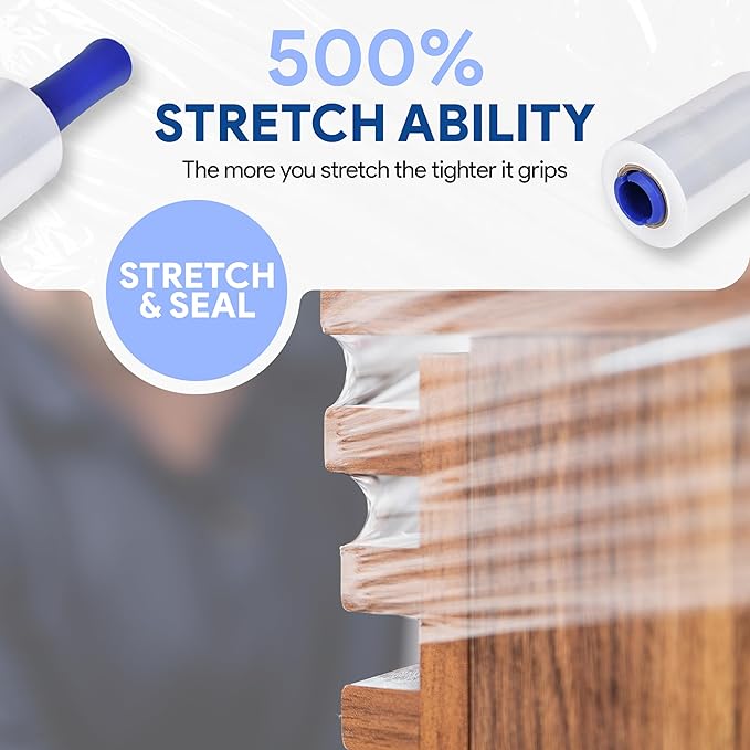 International Plastics Co. 6 Pack of 5" Plastic Stretch Film Wrap - Image 5