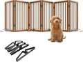 Freestanding Pet Gate Foldable Dog Gate Walnut Bamboo Dog Gates by MinoKesper