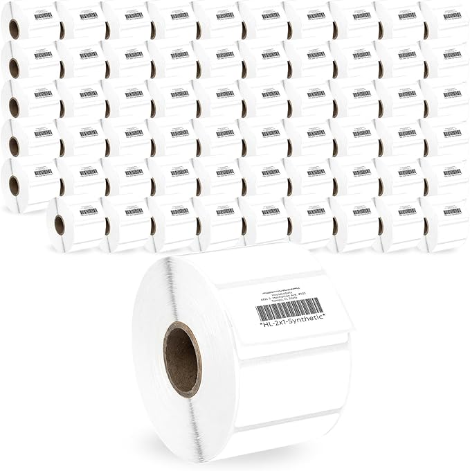 HOUSELABELS 2" x 1" Barcode Labels in Polypropylene Compatible by HouseLabels