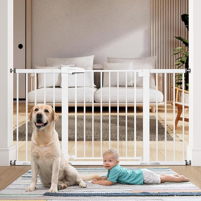 BABELIO 36" Tall Baby Gate, PressGuard P7, 29-55" Auto Close Pressure Mounted by BABELIO