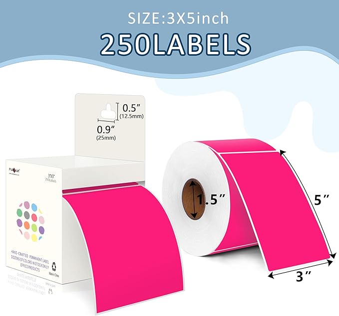 PARLAIM 3 X 5 Inch 4Rolls/1000 Per Roll Rectangle Inventory Color Coding Labels - Image 2