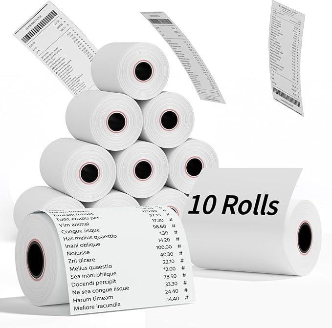 2 1/4" x 85' Thermal Receipt Paper Roll, Cash Register POS Thermal Paper by MultiLabel