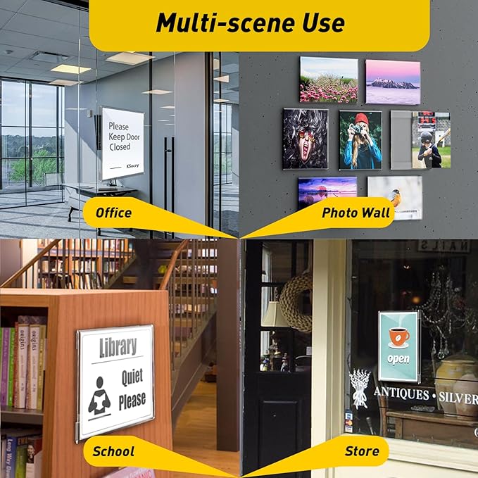 KSacry 12 Pcs Acrylic Sign Holder 8.5 x 11, Vertical Wall Mount Sign Holders - Image 4