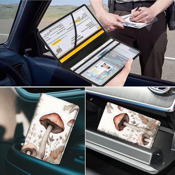 Car Registration and Insurance Holder, Leather Car Glove Box Organizer - Image 7