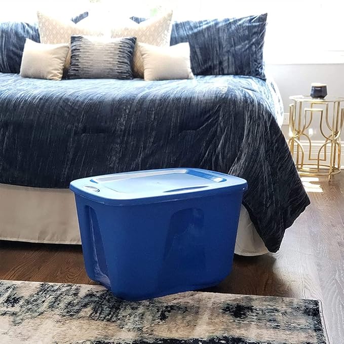 HOMZ 8-Pack Durable Molded Bin, Plastic Storage Containers - Image 9