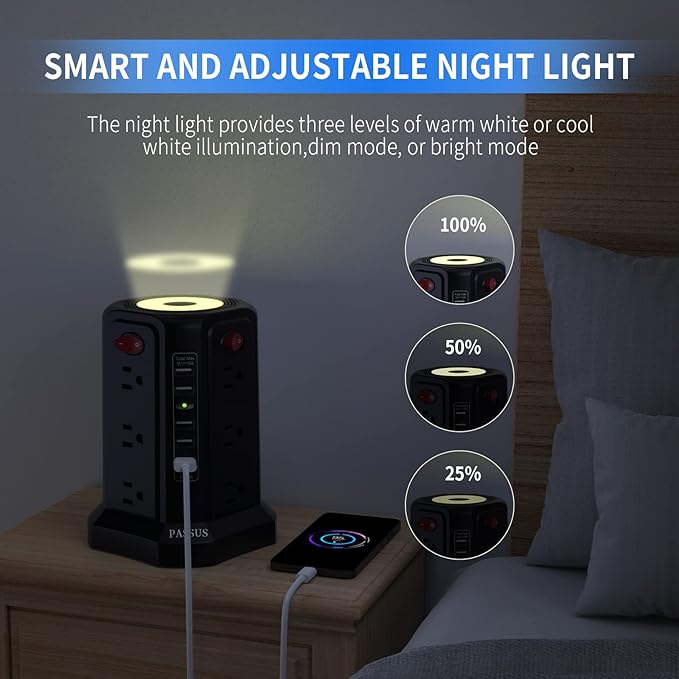 Surge Protector Power Strip Tower - Image 3