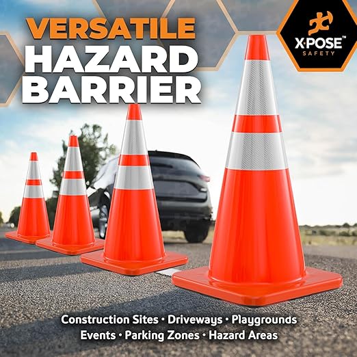Xpose Safety 28 Inch Orange Traffic Cones Heavy Duty 10lb - Image 7