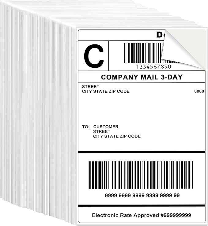L LIKED 1000 Pre-Cut 4x6 Sheet Shipping Labels by LLIKED