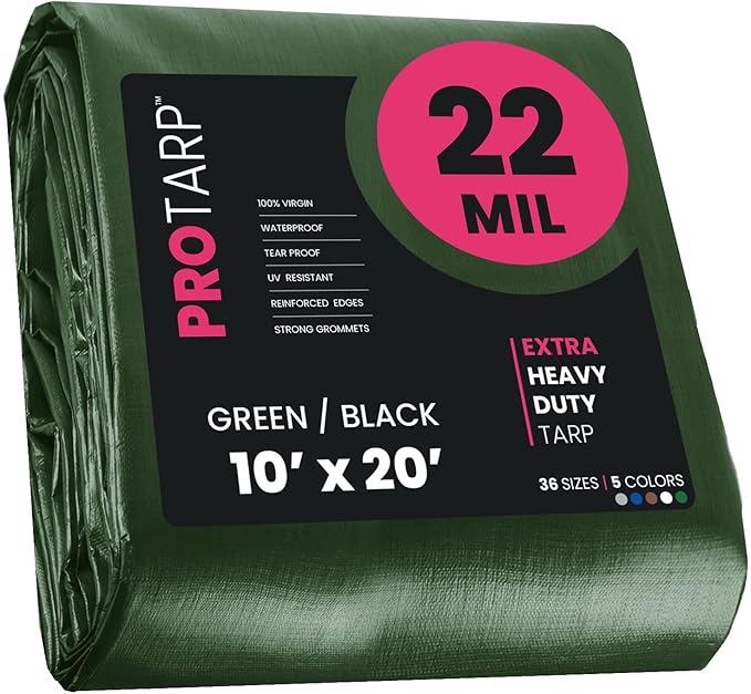 PROTARP Extreme Heavy Duty 22 Mil Tarp Cover, Waterproof, UV Resistant by Protarp