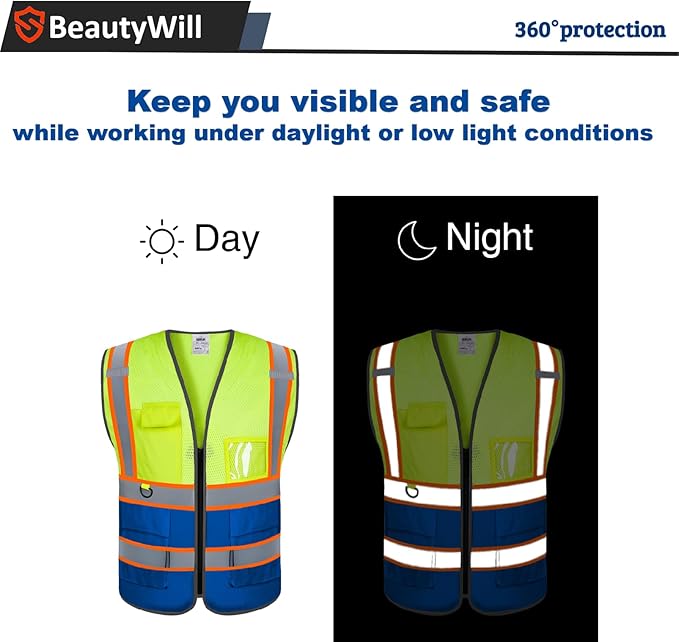 Custom Mesh Safety Vest 5 Pack Customized Logo Class 2 High Visibility - Image 5