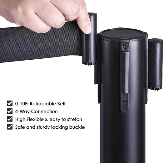 10 ft Crowd Control Stanchion Set, Crowd Control Barrier, Stanchions - Image 5