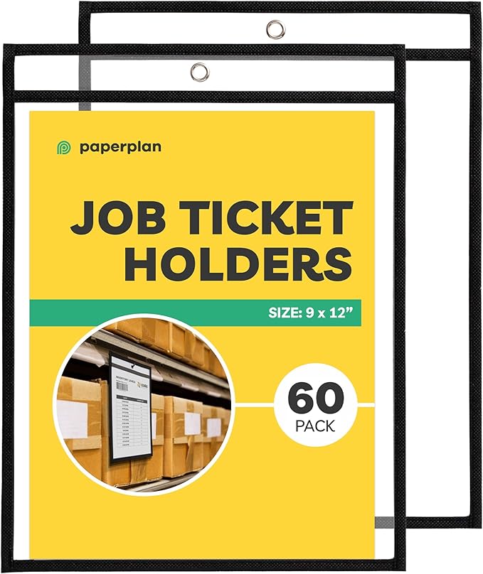 Job Ticket Holders 9x12 -, 8.5 x 11 Letter Size, Dry Erase Pockets, and by PaperPlan