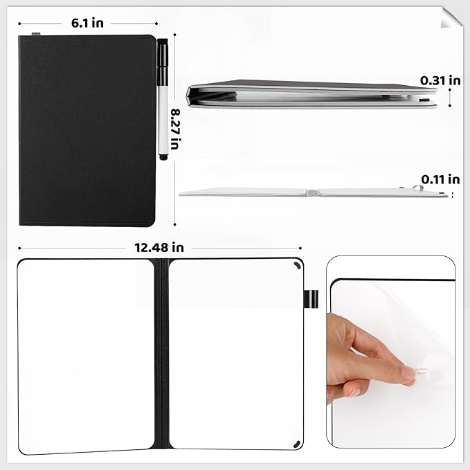 A5 Portable White Board Dry Erase, 8.4 x 6 inch Double Sided Folding Whiteboards - Image 2