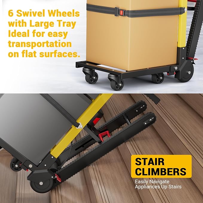 Electric Stair Climbing Dolly, 400lb Max Load Heavy Duty, Powered Stair Climber - Image 5
