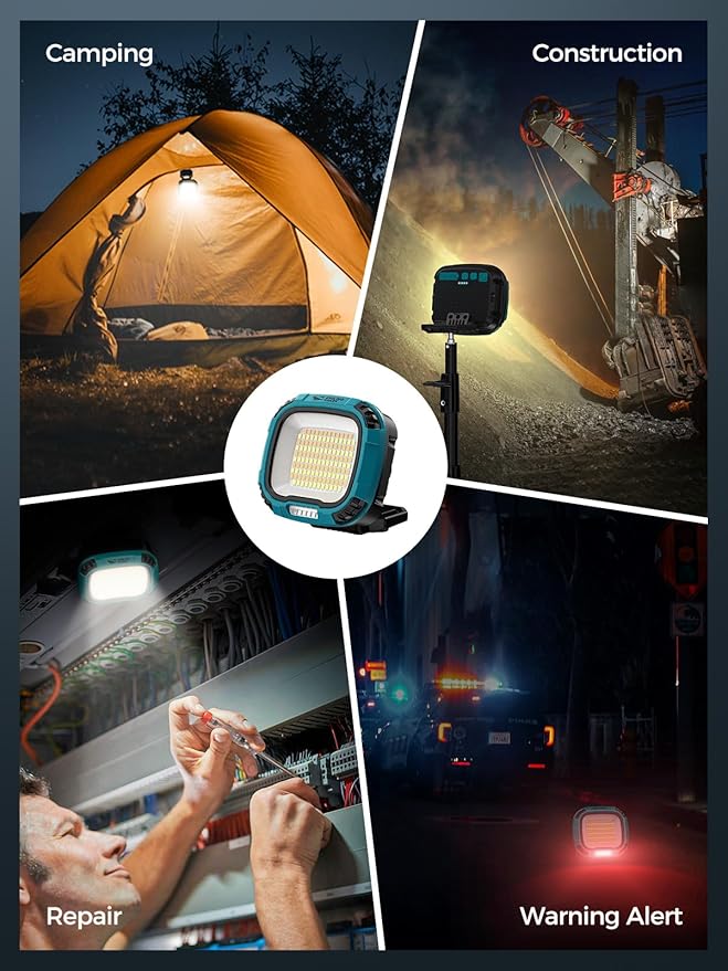 Smiling Shark Working Lights, 7500mAh Rechargeable LED Work Light 4000 Lumen 18 - Image 5