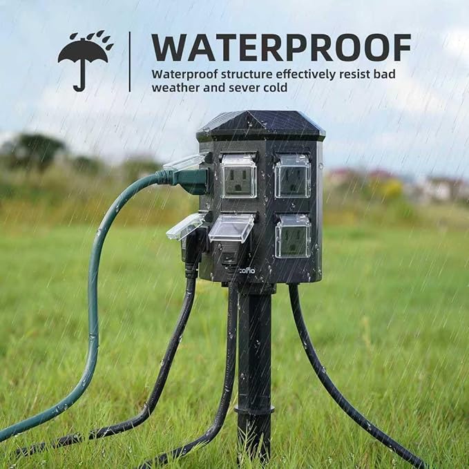 Tiffcofio Outdoor Remote Control Power Strip, 15FT Extension Cord Waterproof - Image 6