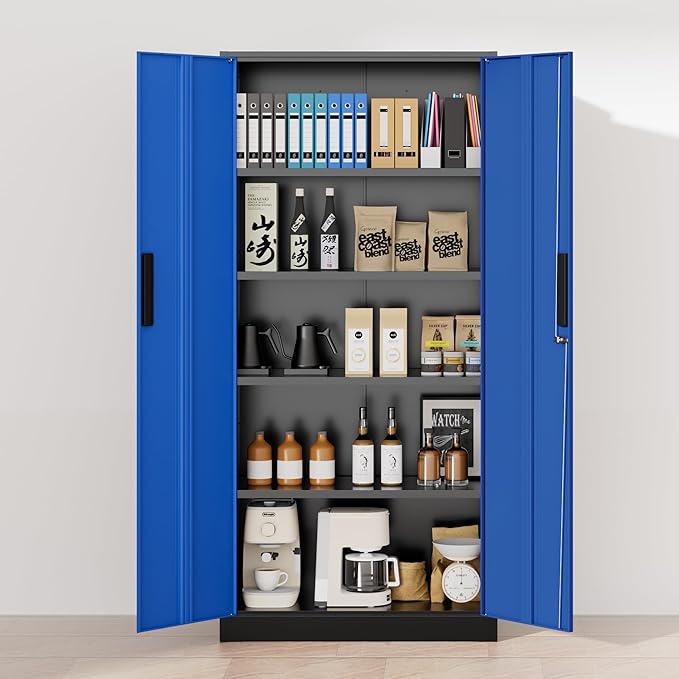 Greenvelly Metal Storage Cabinet, Lockable Steel Cabinet - Image 8