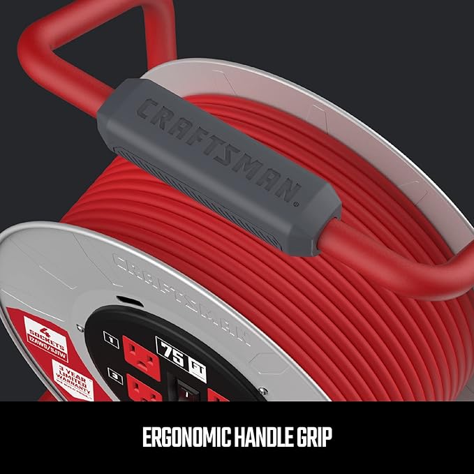 CRAFTSMAN 75 Ft. Contractor Retractable Extension Cord Reel - Image 5