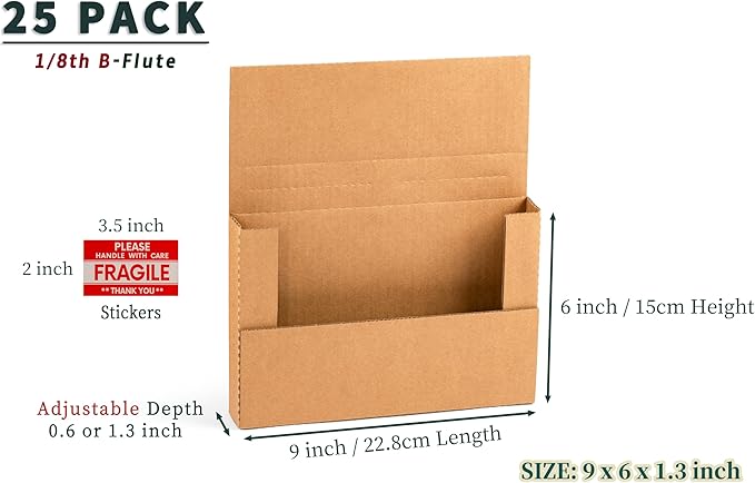 9x6x1.3 inch Small Shipping Boxes, 25 Pack - Image 5