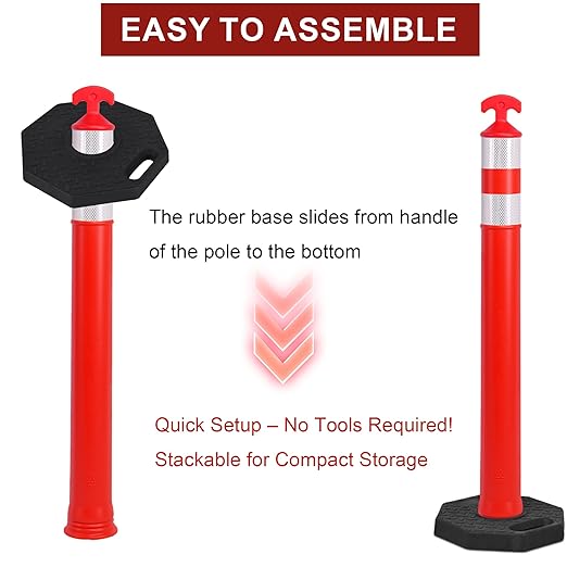 OrangeStar 42" Traffic Delineator Posts, Parking Lots - Image 4