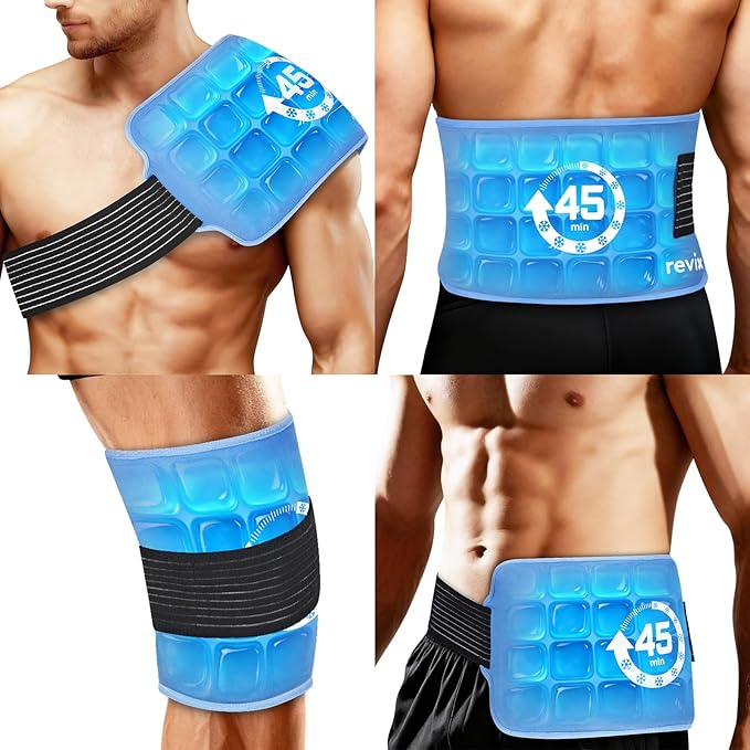 REVIX Large Ice Packs for Injuries Reusable, 45-Minute Long-Lasting Cold Therapy by Feelbetterlivebetter