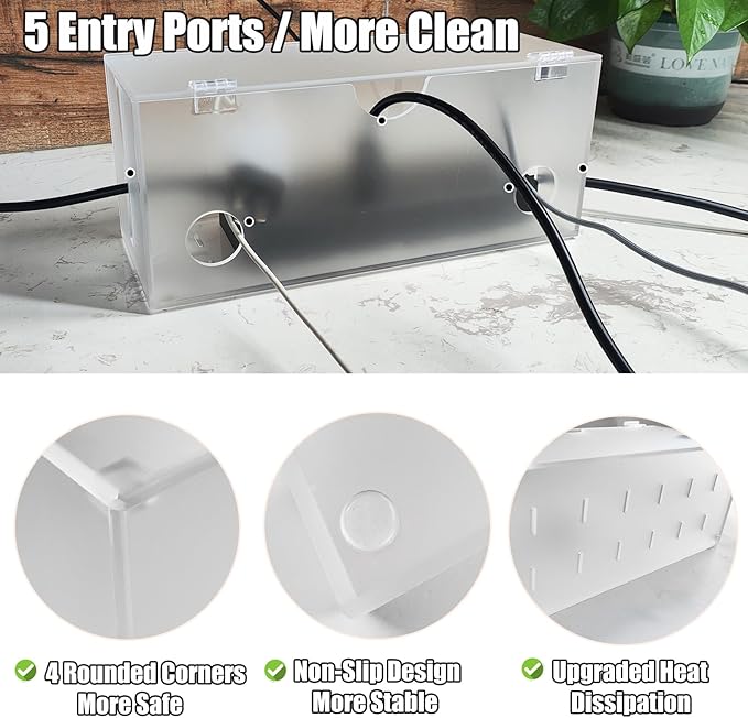 Cable Management Box with Lock, Cable Organizer Box & Power Strip Cover - Image 6