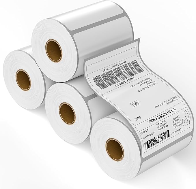 4"x6" Shipping Label 4 Rolls, 4-x-6-inch Thermal Label Paper, Compatible by BESTIKER