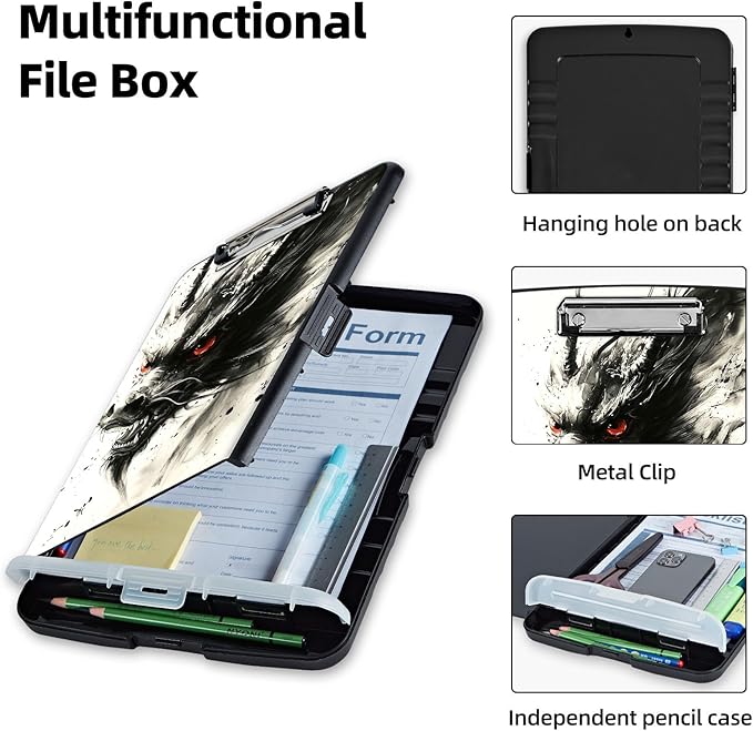 Clipboard with Storage Box & Pen Holder, Heavy Duty Clip Boards 8.5x11 - Image 3